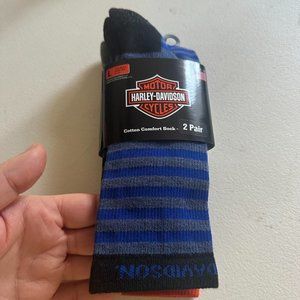 Harley-Davidson 2 different prs of Cotton-feel comfort socks	Large 9-13  #38, S1